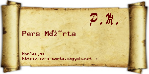 Pers Márta névjegykártya